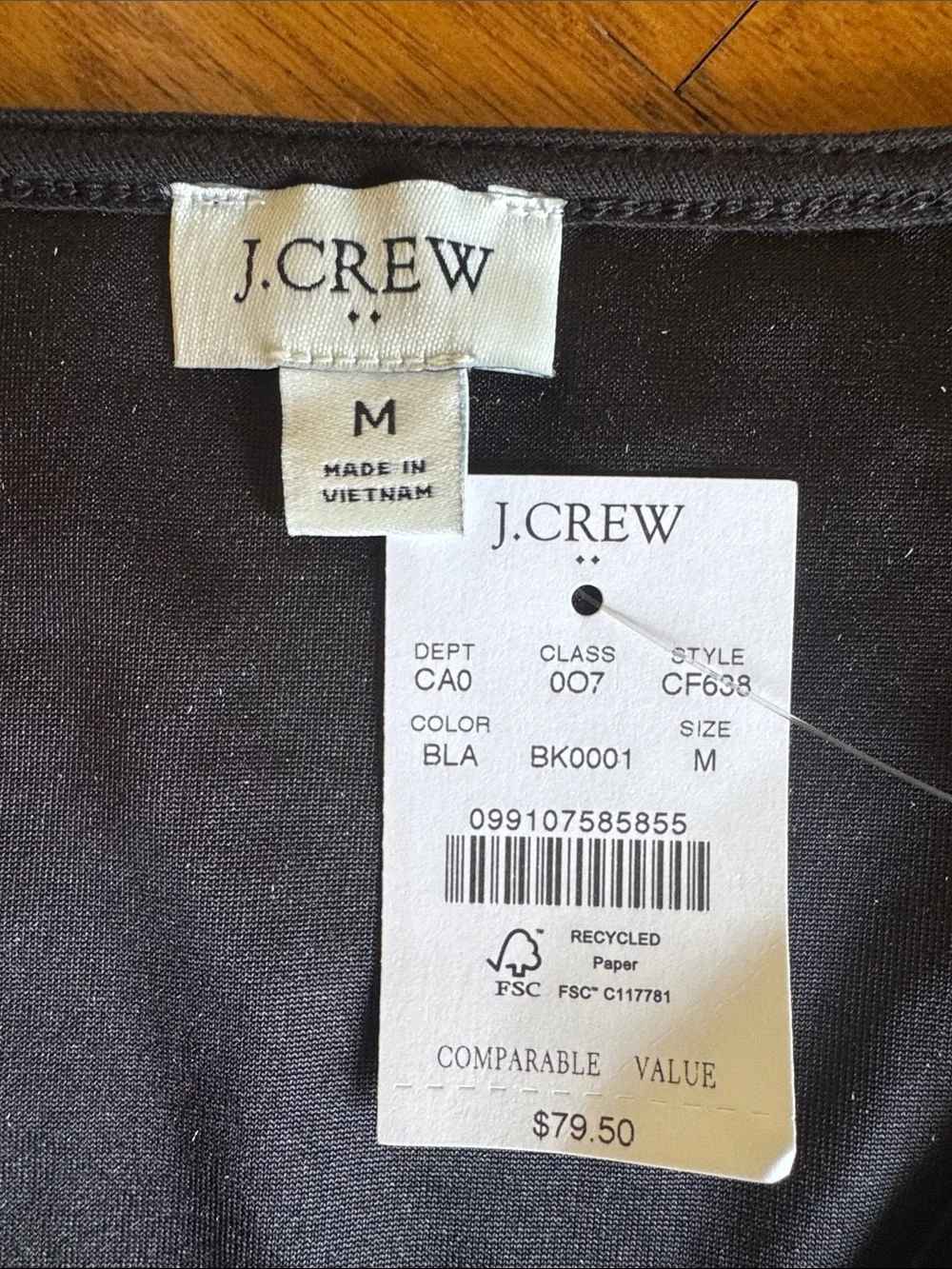 NEW J. Crew Black Velvet V-Neck Tank - Women's